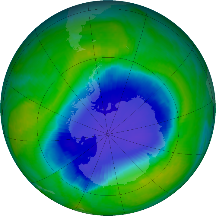Antarctic ozone map for 28 November 1998